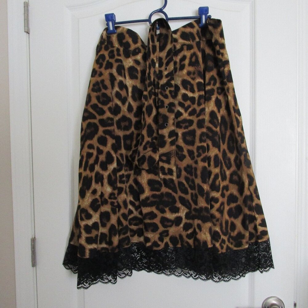 silky leopard print skirt